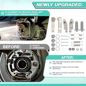 Kit de quincaillerie de frein de stationnement arrière en acier inoxydable Outils de ressort de frein de stationnement compatibles avec Chevy Corvette C2 <span class=keywords><strong>C3</strong></span> LH & RH 1965-1982 - Product Image 4