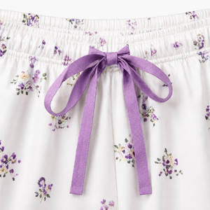 Conjunto de Pijama de Satén con Estampado Floral Personalizado para Mujer, Manga Corta, Botones, Dos Piezas, Ropa de Dormir, Ropa de Casa de Verano, Satén de Seda Suave - Product Image 6
