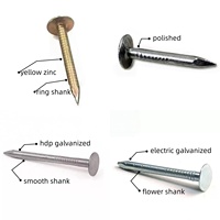 Q195 Nail Factory Supply Harden Galvanisé à Chaud Plat Grande Tête En Acier Métal Toiture Clouts Clou pour la Construction