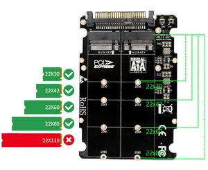 <span class=keywords><strong>M</strong></span>.2SSDからU.2へのアダプター2 in 1 <span class=keywords><strong>M</strong></span>.2 NVMe SATA-バスNGFFSSDからPCI-e U.2 SFF-8639 PCIe M2アダプターコンバーター (デスクトップコンピューター用) - Product Image 4