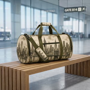 Bolsa de Viaje Personalizada de Algodón con Estampado del Horizonte de Nueva York y Correa de Hombro Ajustable - Product Image 5