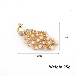 Bán Trực Tiếp Từ Nhà Máy Kim Cương Giả Pha Lê Kích Thước Lớn Trâm Cài Hình Con Công Màu Xanh Dương Đẹp Trâm Cài Kim Cương Giả Nhiều Màu - Product Image 6