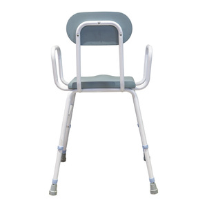 Good Steps Bathroom Safety Chair Sea Blue Adjustable Height With <b>Backrest</b> For Elderly And Disabled Users - Product Image 2
