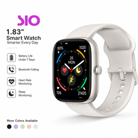 Montre connectée avec fonction d'appel, écran TFT 1,83 pouces, rappels intelligents, chargement magnétique, coloris noir, or, rose, violet, vert, étoile, échantillon