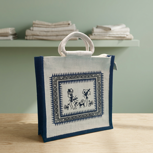 Bolso Tote de Yute Bohemio con Patrón Geométrico Elegante al por Mayor, Reutilizable con Cremallera y Asas, el Compañero Perfecto para la Playa, Unisex - Product Image 2