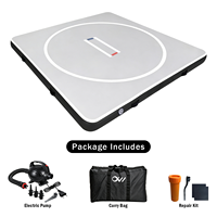 Tapis de combat gonflable haut de gamme avec 8 poignées de transport et structure en PVC robuste pour l'entraînement et les exercices de sparring de Muay Thai