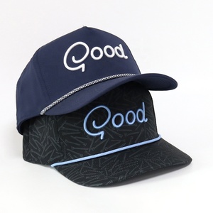 Casquette de golf Good Good personnalisée à 5 panneaux pour <span class=keywords><strong>homme</strong></span>, brodée, en tissu polyester imprimé, haute performance, avec cordon - Product Image 1