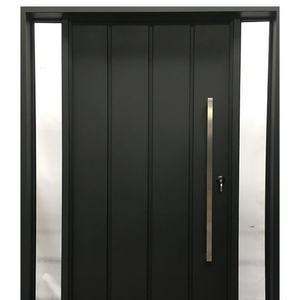 <span class=keywords><strong>Entrada</strong></span> frontal metálica personalizada de diseño clásico moderno con ventanas de vidrio Puerta exterior de <span class=keywords><strong>entrada</strong></span> principal de una sola hoja doble - Product Image 4