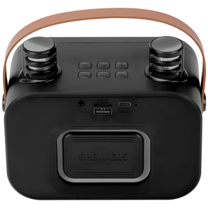 Nuovo di tendenza portatile BT 5.0 altoparlante senza fili doppio microfono <span class=keywords><strong>6</strong></span> tasti tipo C porta USB in plastica per la casa all'aperto di partito AUX supporto - Product Image 5