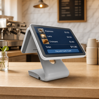 Système de point de vente (PDV) tablette de bureau à double écran tactile de 15,6 pouces, système d'exploitation Android, 16 Go de stockage, prise en charge du SDK, machine de commande