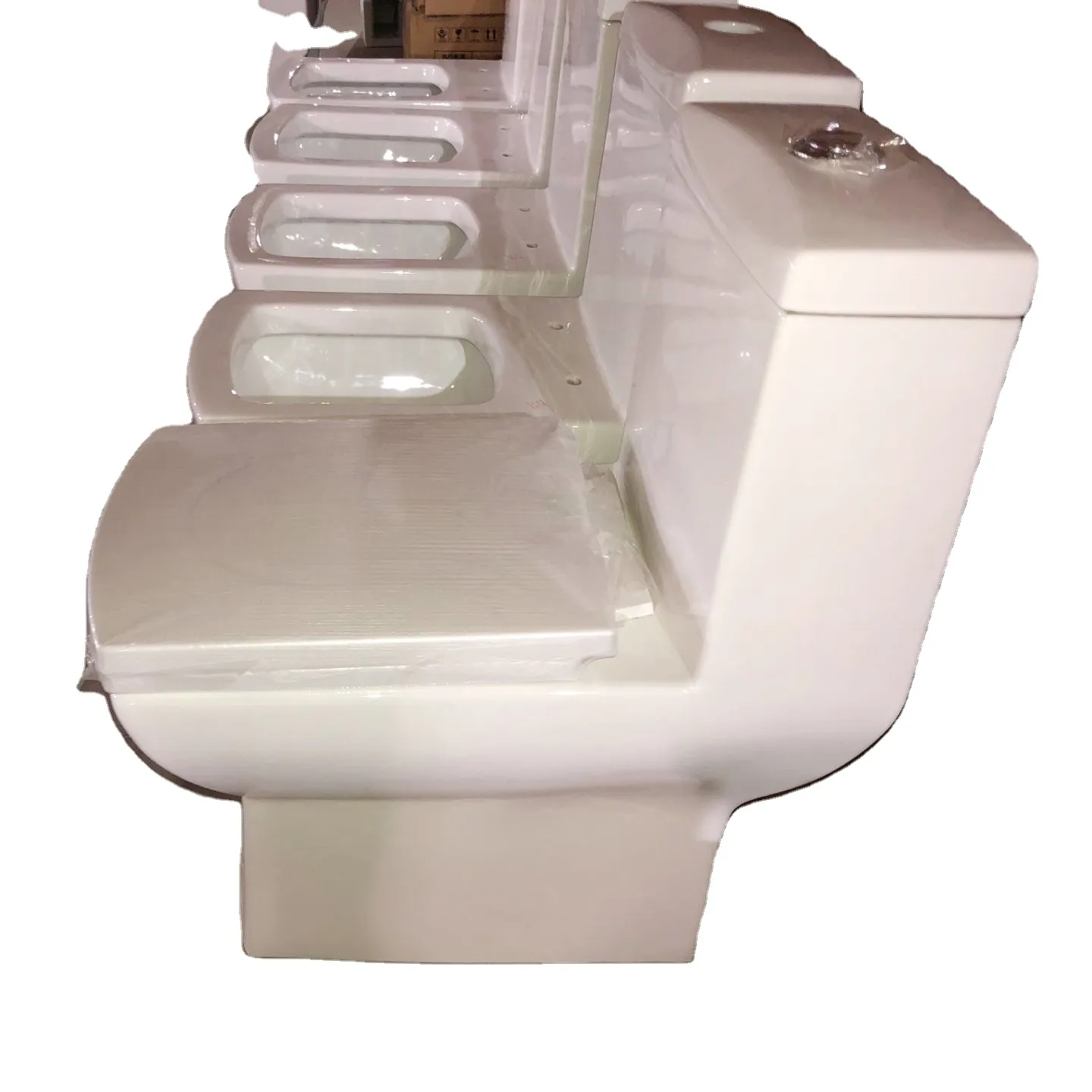 Pakistan 100MM Hidup Seadanya-In Ini dengan Harga Murah Harga Toilet S-Perangkap Gravitasi Flushing Washdown One Piece Square Keramik Toilet