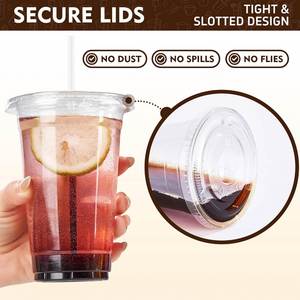 Paquete de 1000 Vasos Desechables Transparentes de Plástico para Café Helado con Tapas Planas para Fiestas y Comida para Llevar - Product Image 3