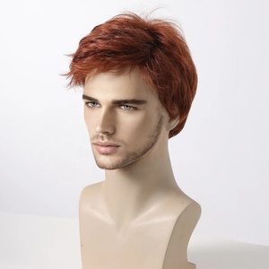 Perruques courtes en cuivre rouge pour hommes, livraison rapide d'usine, synthétiques, moelleuses, naturelles, résistantes à la chaleur, coupe pixie auburn - Product Image 5