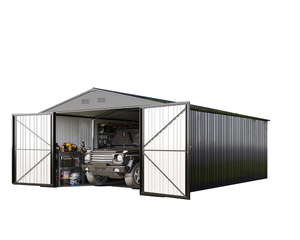 Garage in Metallo per Esterni 10x20ft, Tettoia Extra Large con Porte Doppie a Cerniera Chiudibili a Chiave - Product Image 1