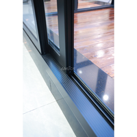 Portes coulissantes en aluminium à rupture de pont thermique, grandes, en verre, pour balcon extérieur, résistantes aux ouragans, à 4 rails, pour villa australienne