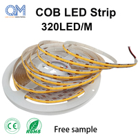Tira de Luz LED COB CRI90 Sin Costuras, 12V 24V 8mm, Delgada, 6000K Blanco Frío, Flexible