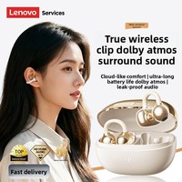 Écouteurs sans fil Lenovo RS103 TWS, étanches IPX5, design à clipser, écouteurs sportifs intra-auriculaires, faible latence, écouteurs de jeu