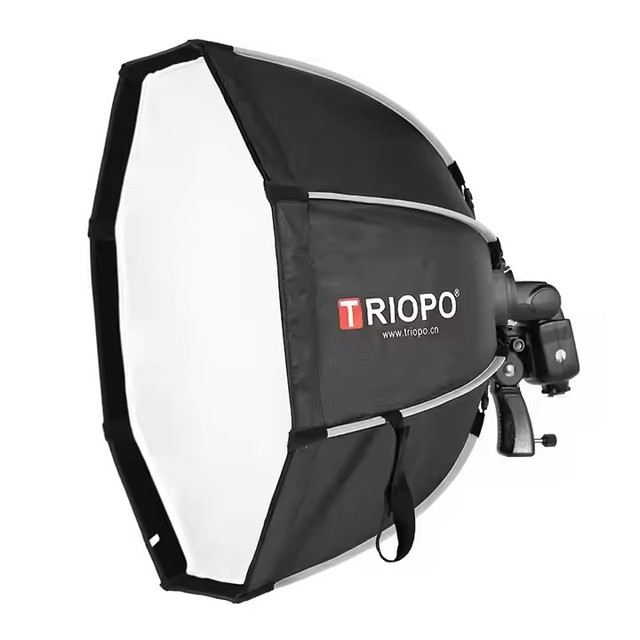 Triopo Photography Foldable Octagon Camera Flash Light Softbox Ks 55cm 65cm 90cm 120cm Bracket Mount Handle Softbox