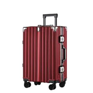 Retro Trolley Case Universal Wheel Aluminum Frame Suitcase Student Boarding Box Male Password Luggage