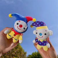 Porte-clés pendentif de sac en peluche Clown Joker, jouets en peluche, vente en gros, poupée en peluche Clown de cirque de dessin animé créatif