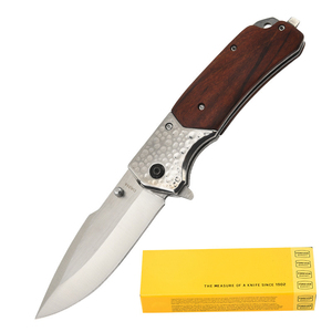 Couteau de poche BK Silver personnalisable de qualité OEM, manche en bois, lame pliante en acier inoxydable 3CR13 ultra-affûtée pour le camping et la randonnée - Product Image 3