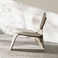 Fauteuil simple multifonctionnel de style italien avec dossier incurvé pour salon et balcon - Chaise de loisirs en bois