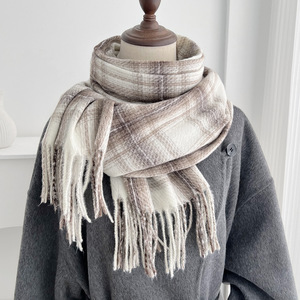 Plaid <b>Scarf</b> Custom Logo British Classic <b>Tartan</b> Thick Warm Tassel Fringe Unisex Winter Shawl Factory Wholesale - Product Image 5