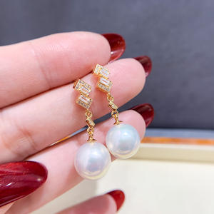 Accesorios de Plata S925 para DIY, Bandeja Vacía para Perlas con Cuentas Redondas de 8-12 mm, Joyería de Plata Simple, Pendientes Modelo 22042 - Product Image 1