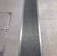 Caniveau de drainage en acier inoxydable moderne avec grille de drainage pour trottoir et système de drainage des eaux pluviales pour salle de bain et douche