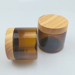 High Quality Eco-friendly 250g Frosted Amber <b>clear</b> Cosmetic Wide Mouth <b>Container</b> <b>Plastic</b> PET Jar with Bamboo Lid - Product Image 6