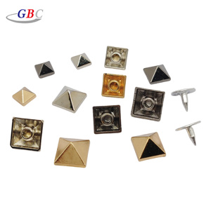 Tachuelas de vaqueros de aleación de zinc de forma cuadrada al por mayor, Remaches metálicos decorativos para bolso, sujetadores de cuero para ropa - Product Image 1