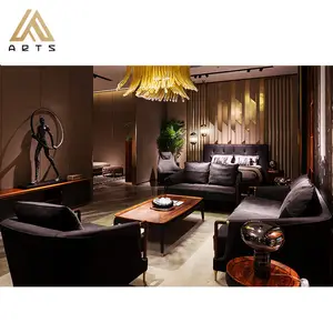 Moderno italiano diseño exclusivo de lujo muebles de madera de Rosa genuino de cuero de Italia sofá de la Sala de las seccionales