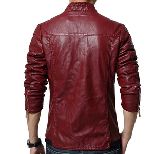 High Quality Men <b>Real</b> Lambskin Maroon <b>Leather</b> <b>Jacket</b> Made in Pakistan Sialkot - Product Image 2