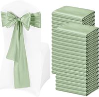 Nœuds de chaise bleus en satin avec attaches pour dossier, fournitures pour la décoration de chaises de fête, de cérémonie et de banquet