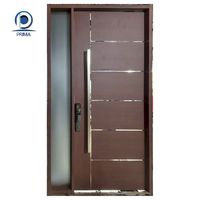 Puerta de Acero Inoxidable y Fibra de Vidrio Resistente al Agua Prima, Diseño Contemporáneo, Puerta Exterior Comercial para Proyectos Económicos, 5 Años de Garantía