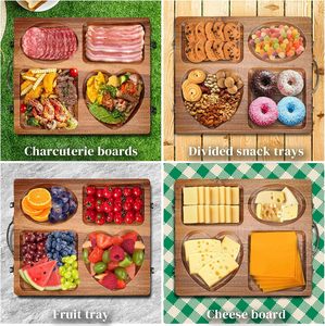 Planches <span class=keywords><strong>à</strong></span> charcuterie en bois de taille personnelle personnalisée Plateau de service <span class=keywords><strong>à</strong></span> fromage Planche <span class=keywords><strong>à</strong></span> <span class=keywords><strong>découper</strong></span> en bois d'acacia double face avec poignée en métal - Product Image 6