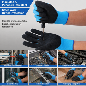 <span class=keywords><strong>Gants</strong></span> isolants professionnels pour électriciens 400V - Antistatiques, sans silicone, sans poudre, en caoutchouc 7 oz pour travaux électriques - Product Image 2