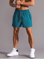 Short de gymnastique athlétique pour hommes Pantalon de sport d'été décontracté avec poches zippées Short de course pour hommes Short de gymnastique pour hommes de 5 pouces avec doublure