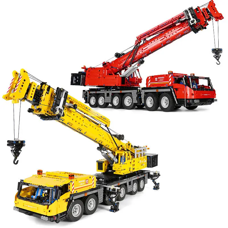 MOULD KING 17013H Technical Truck Building Blocks APP RC Motorized Yellow GMK Crane MOC Bricks Educational Toys For Kids Gifts
