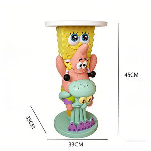 Grande figurine décorative en résine éponge jaune, série portable, sur pied, pour salon, canapé, meuble <span class=keywords><strong>TV</strong></span>, cadeau décoratif - Product Image 4