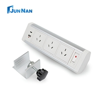 Multiprise de bureau en alliage d'aluminium à fixation par pince, prise d'extension électrique pour bord de bureau