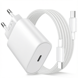 อะแดปเตอร์ชาร์จโทรศัพท์ USB-C 20W พร้อมสาย Type C สำหรับ iPhone Samsung Pixel แท็บเล็ต นาฬิกา สายรัดข้อมือ พาวเวอร์แบงค์ อะแดปเตอร์สำหรับเดินทาง - Product Image 1