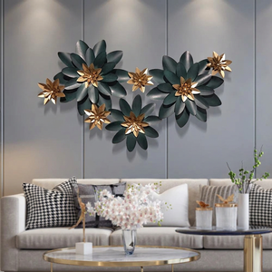 Panel de Arte de pared de Metal de hierro de diseño moderno hecho a mano con flores de estrellas, excelente colgante decorativo para el hogar al aire libre para uso Interior - Product Image 5
