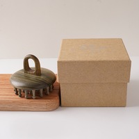 Peigne en bois de santal vert de haute qualité pour Gua Sha grattage masseur de cuir chevelu Tension de la tête cou Relax brosse à cheveux Fascia Release Massage