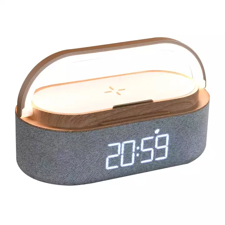 Reloj despertador de energía móvil de alta calidad 5 en 1 cargador inalámbrico 10W 15W almohadilla de carga inalámbrica cargador rápido