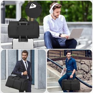 Factory Wholesale Custom Wheeled Garment <b>Trolley</b> Suit Bag Duffle <b>Suitcase</b> Overnight Pu Leather Travel Duffle Bag - Product Image 2