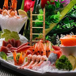 Decorazione giapponese gingillo vassoio piatto di ghiaccio secco decorazione antipasto Sushi Sashimi disposizione <span class=keywords><strong>Mini</strong></span> scala di bambù - Product Image 2