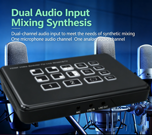 Mélangeur vidéo HDMI 1080p 2 entrées 1 sortie, commutateur vidéo HDMI 1 canal, diffusion en direct, capture vidéo, <span class=keywords><strong>PIP</strong></span>, entrée/sortie micro - Product Image 4