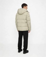 Blousons matelassés pour hommes avec manches amovibles, col montant, fermeture éclair, enduits et teints unis pour l'hiver