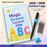 Cuaderno de Práctica de Escritura Personalizado Sank Magic 3D con Alfabeto en Inglés, Cuaderno de Caligrafía con Ranuras y Bolígrafos de Tinta que Desaparecen